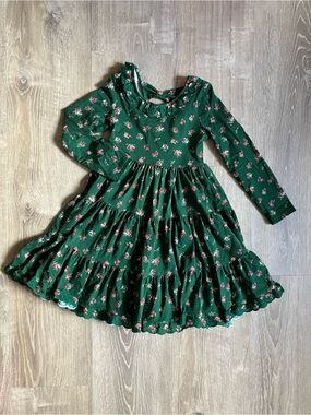 SweetHoney Green and Red Roses Dress 🌹